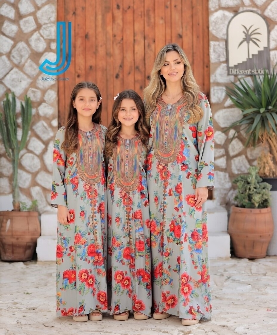 h6 جلابية قطن بيور بالوان مبهجه وقصه مريحه