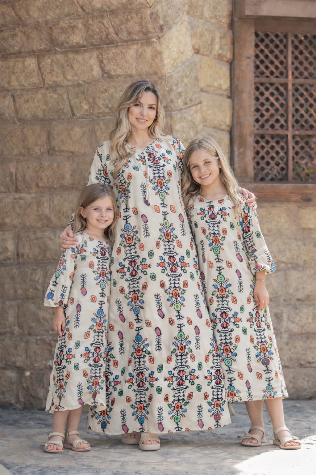 H21 جلابية من القطن المصري للام والبنت