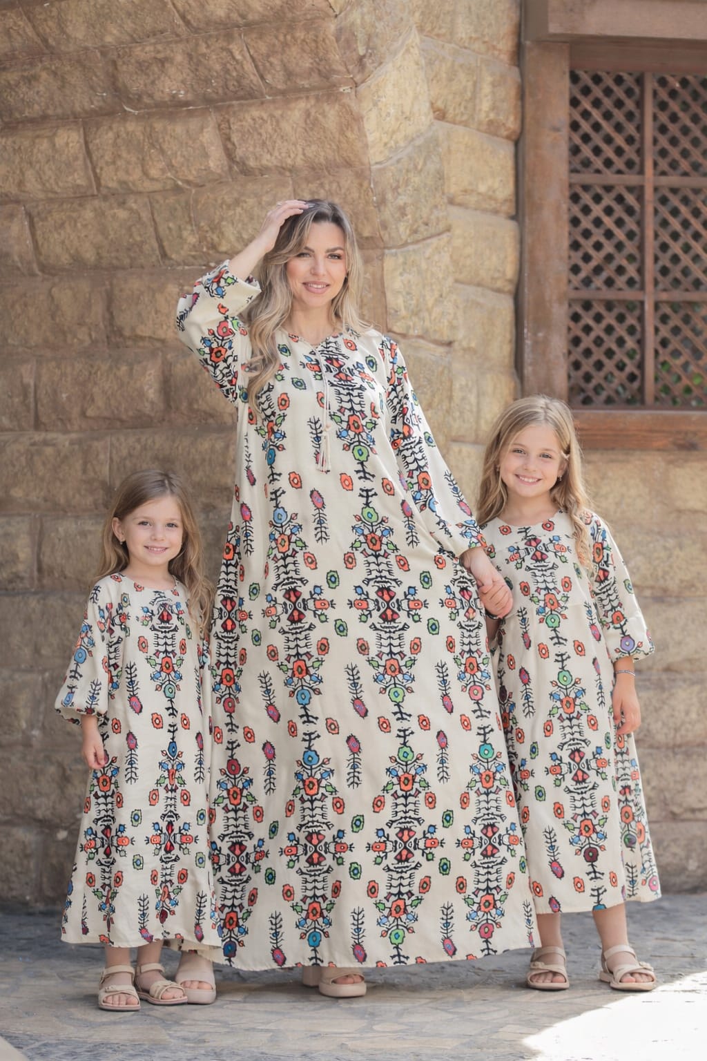 H21 جلابية من القطن المصري للام والبنت