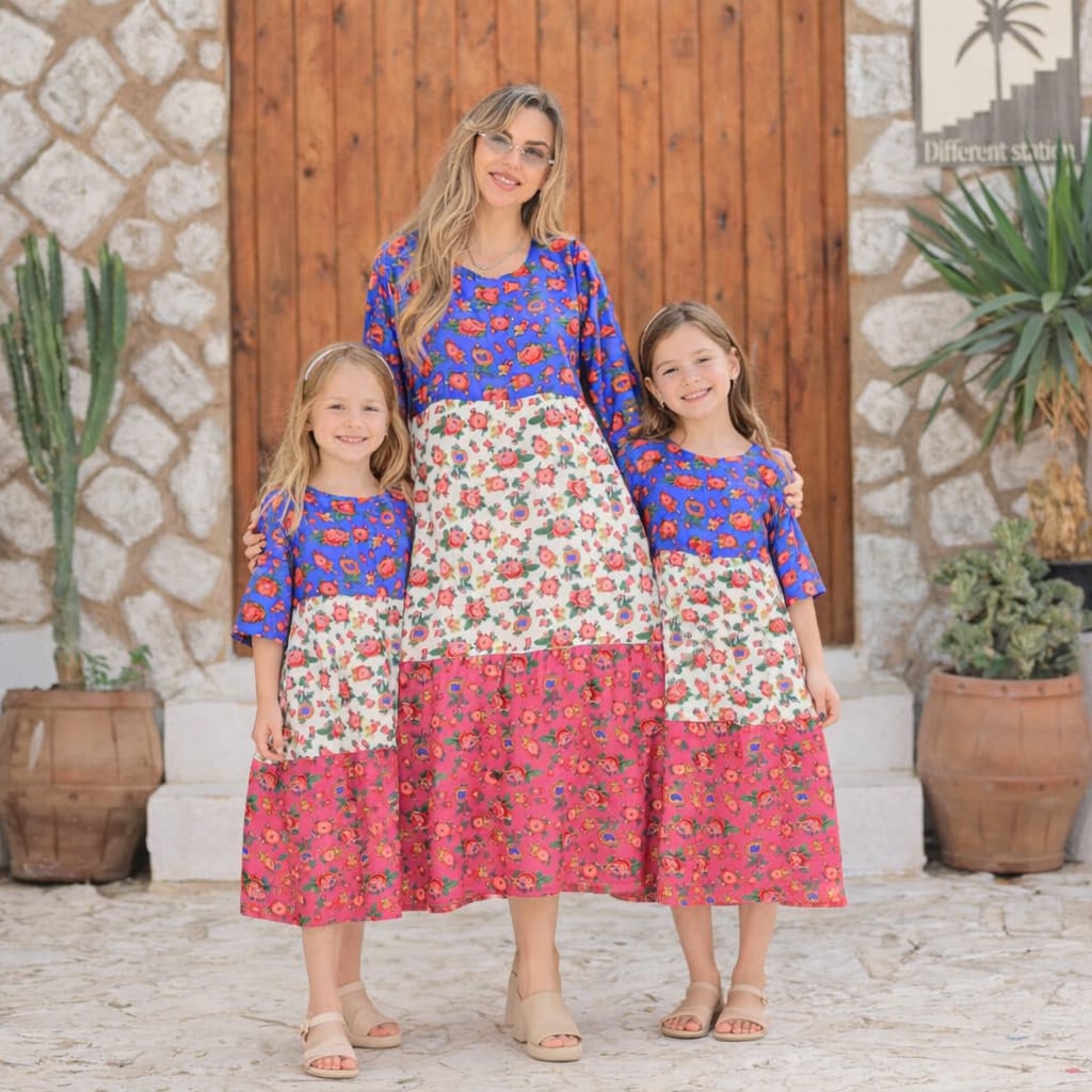 H20 جلابية للبنت والام من القطن المصري