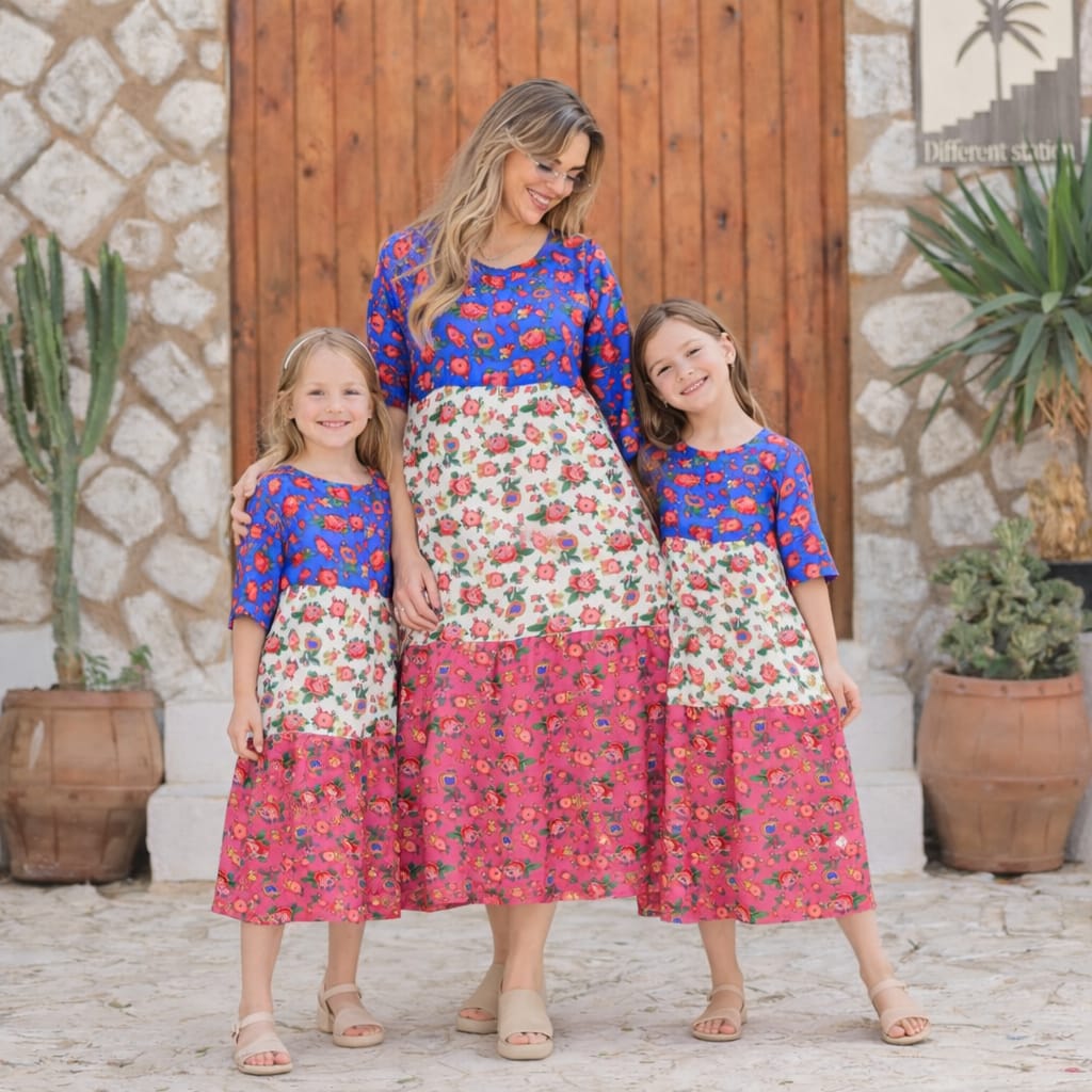 H20 جلابية للبنت والام من القطن المصري