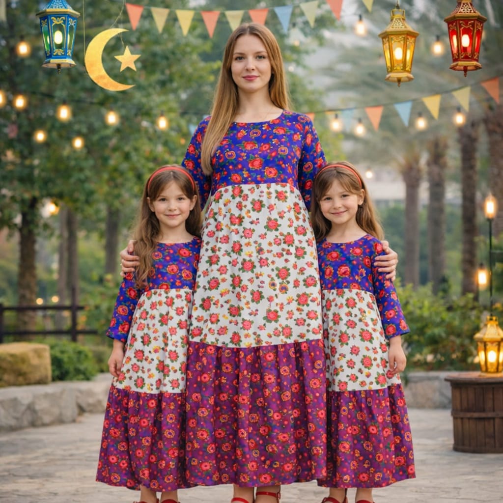 H47 جلابيه فراولة طويل للبنت والام