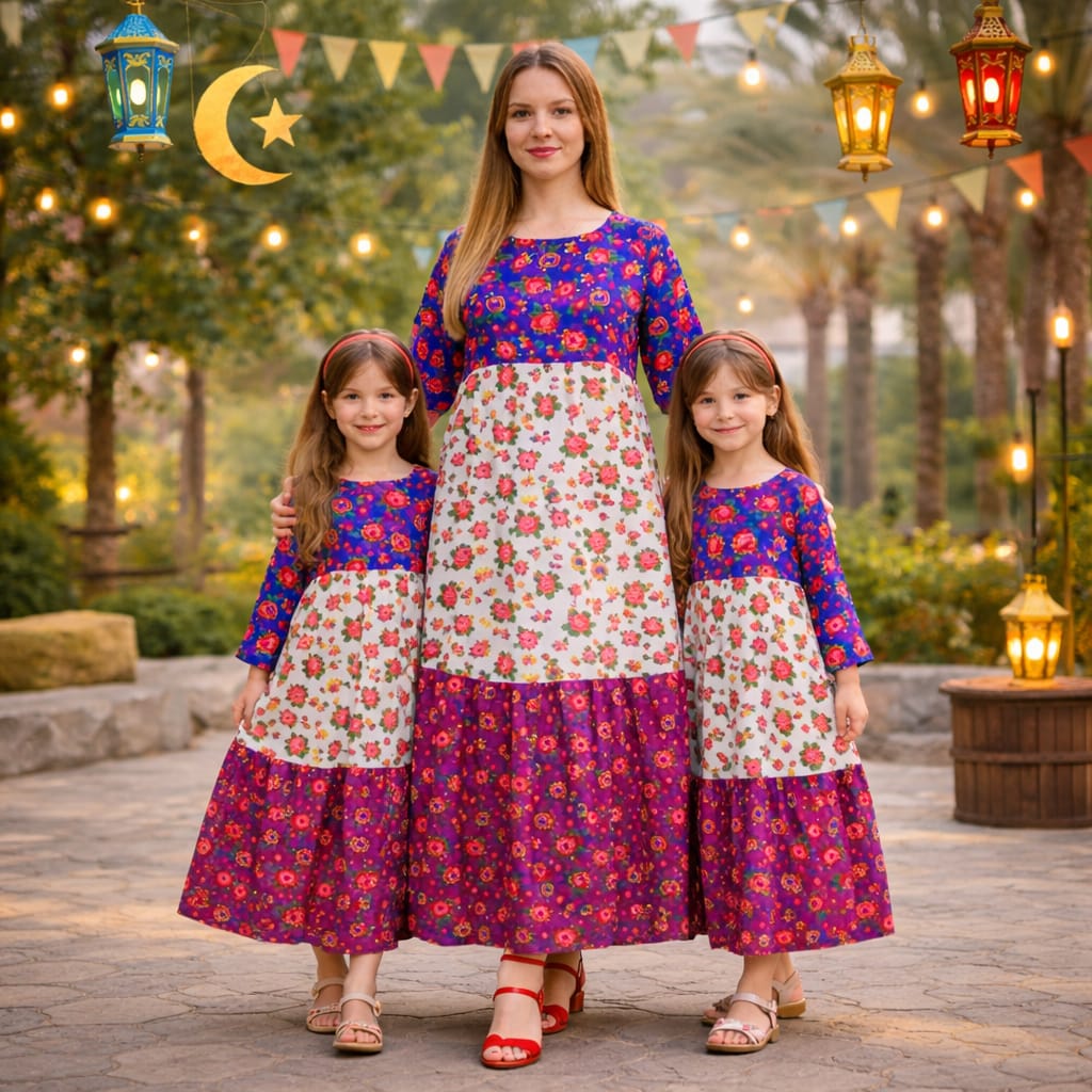 H47 جلابيه فراولة طويل للبنت والام