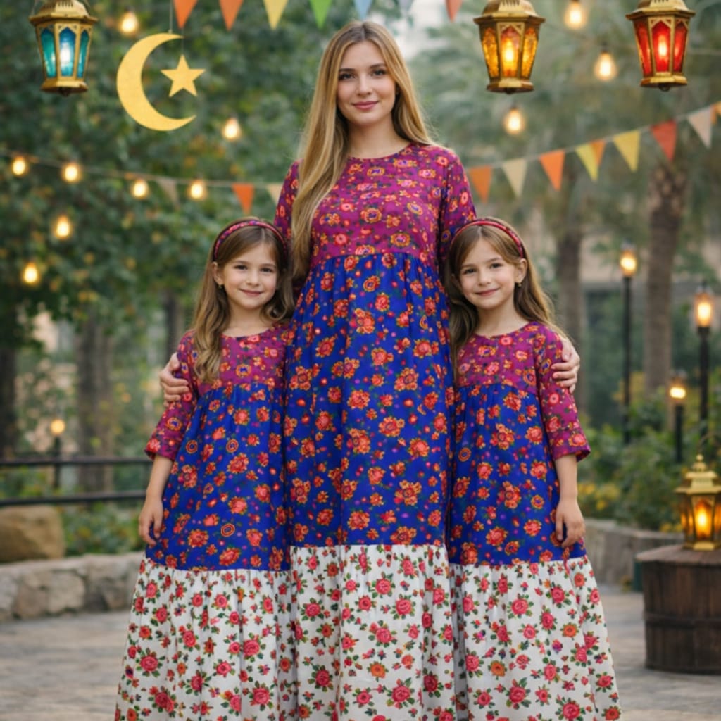 H47 جلابيه فراولة طويل للبنت والام