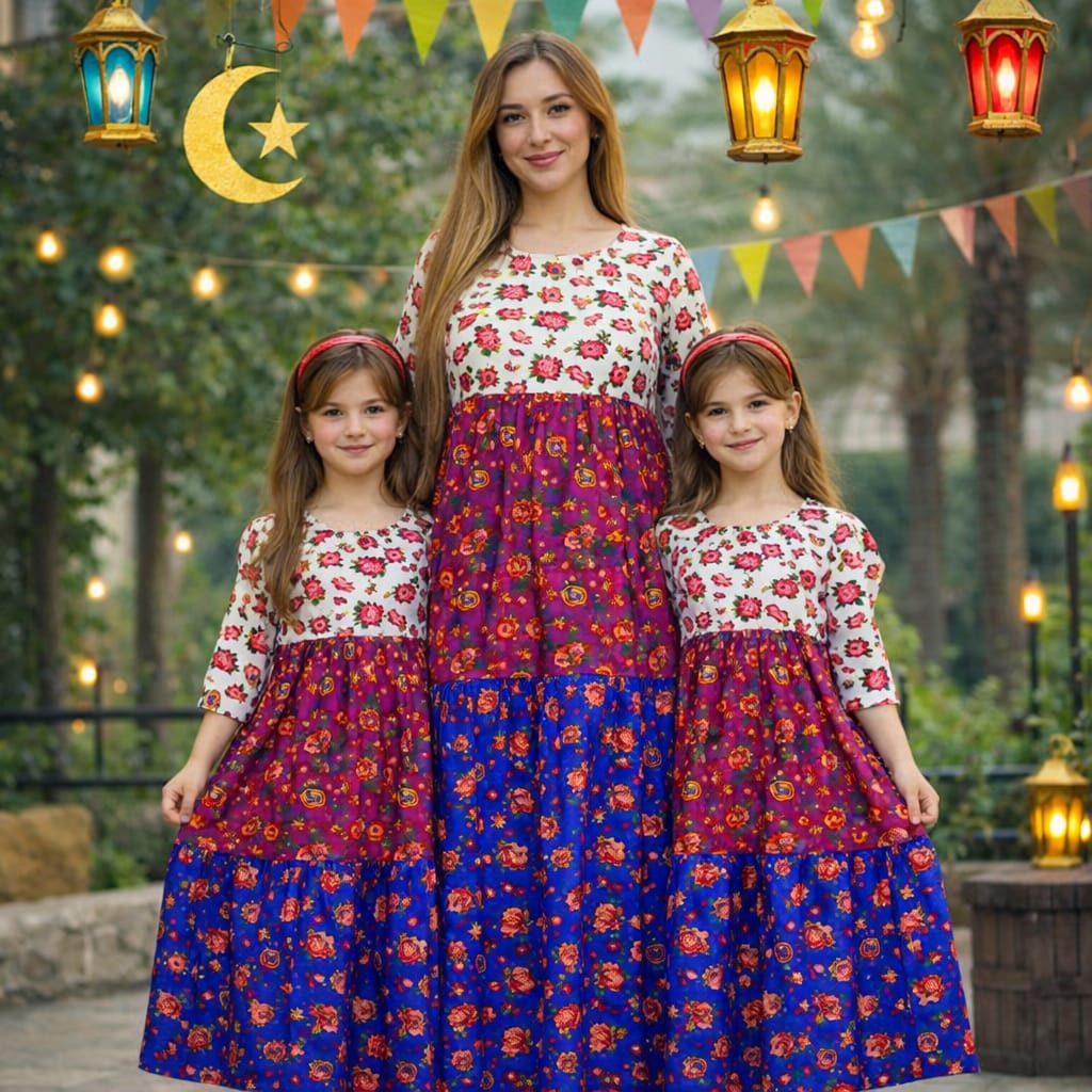 H47 جلابيه فراولة طويل للبنت والام