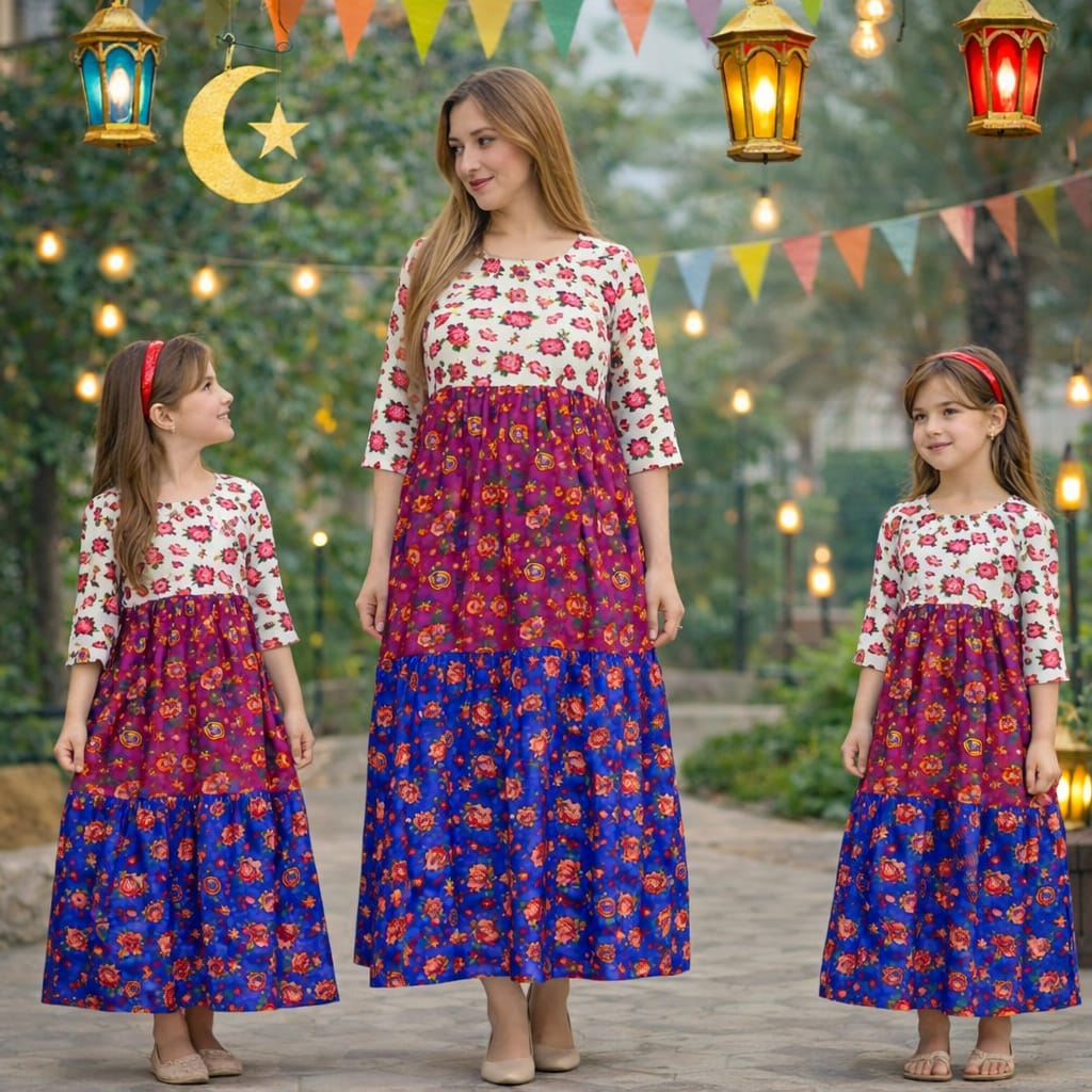 H47 جلابيه فراولة طويل للبنت والام