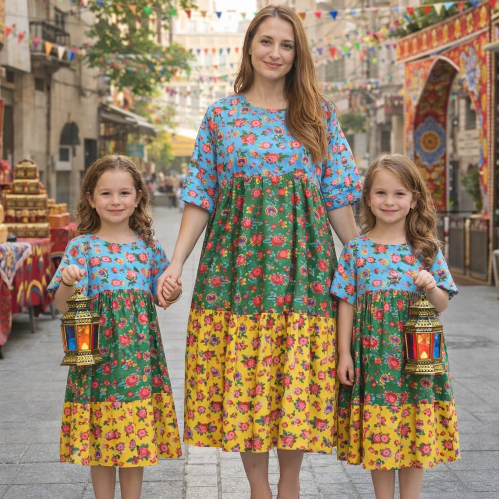 H50 جلابيات شانيل فراوله للبنت والام